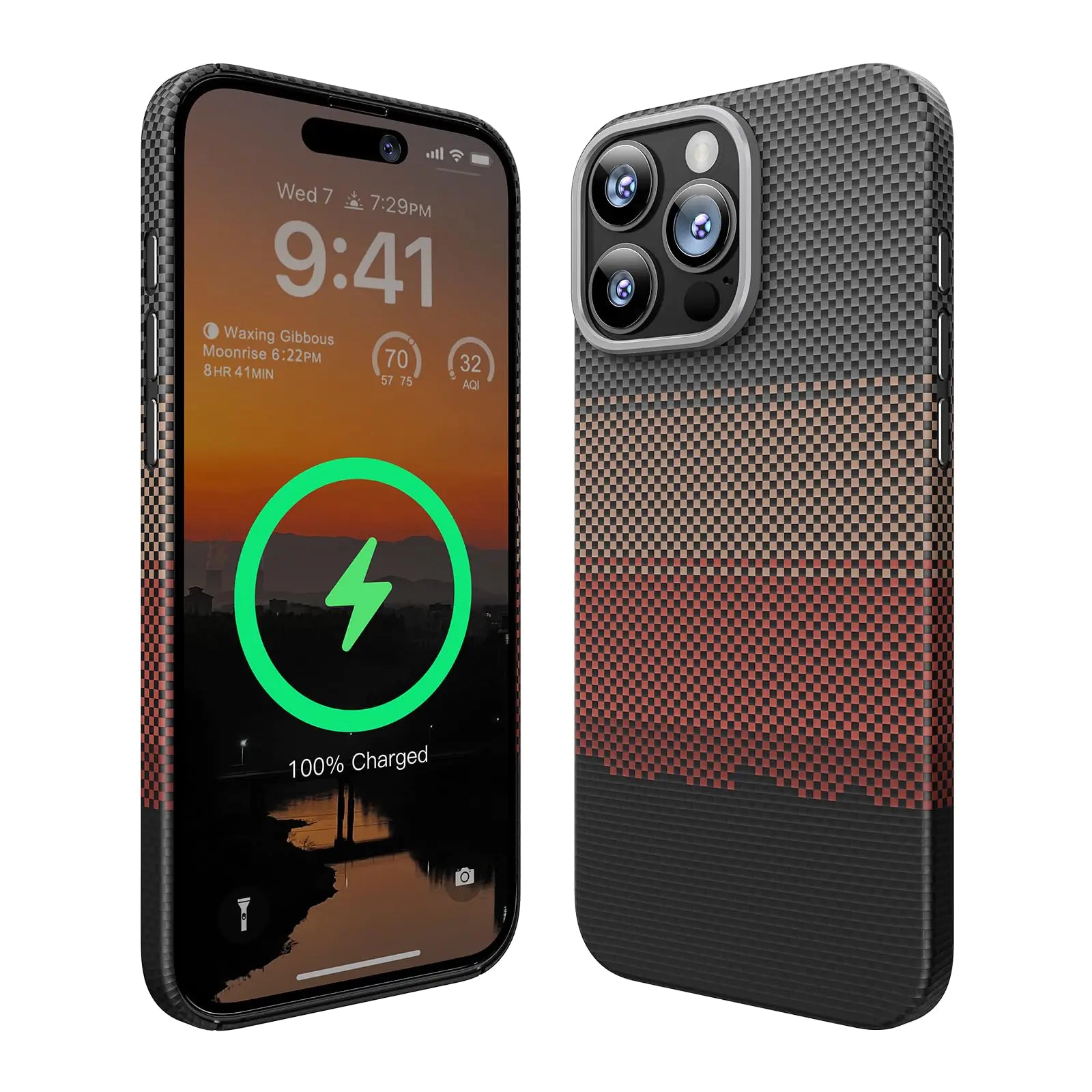 memumi Magnetic Case for iPhone 16 Pro Carbon Fiber