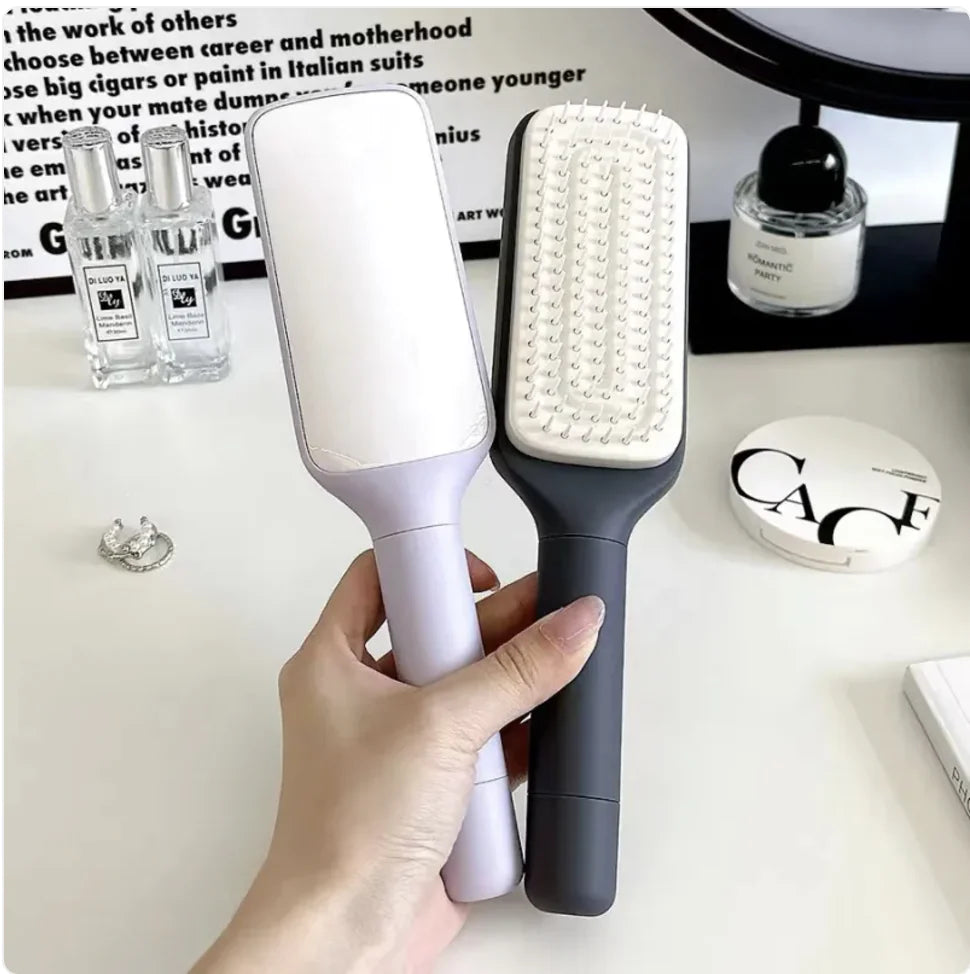 4-in-1 Self Cleaning Anti Static Hair Brush with Massage and Lifting Function