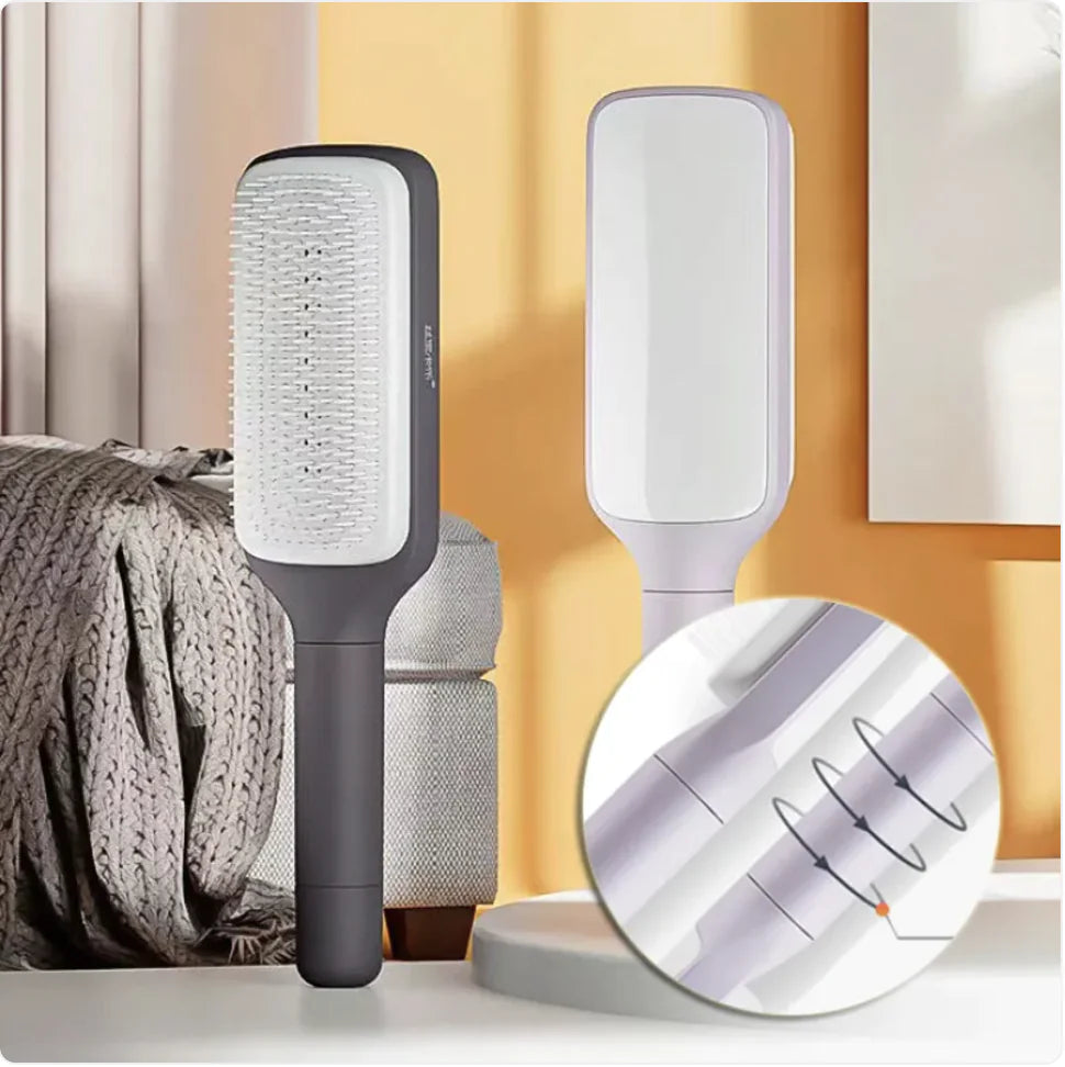 4-in-1 Self Cleaning Anti Static Hair Brush with Massage and Lifting Function