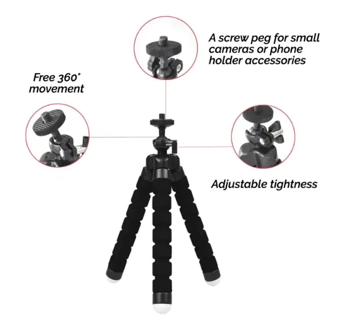 Flexible Octopus Mini Tripod Bluetooth Remote Stand Holder