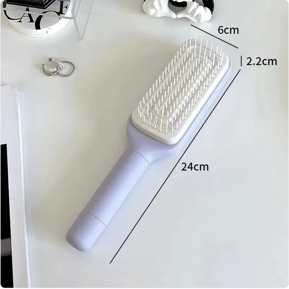 4-in-1 Self Cleaning Anti Static Hair Brush with Massage and Lifting Function