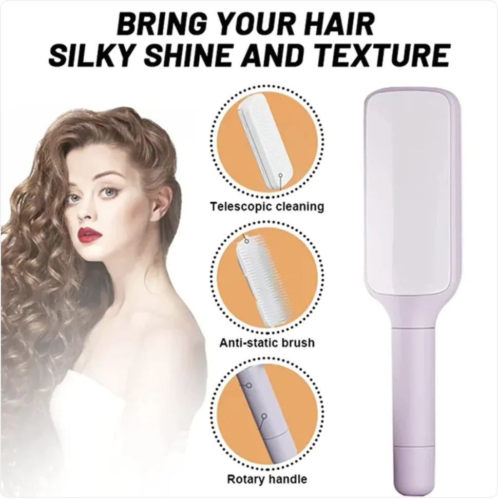 4-in-1 Self Cleaning Anti Static Hair Brush with Massage and Lifting Function