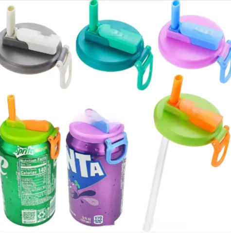Soda Can Lid with Straw Turns cans into cups