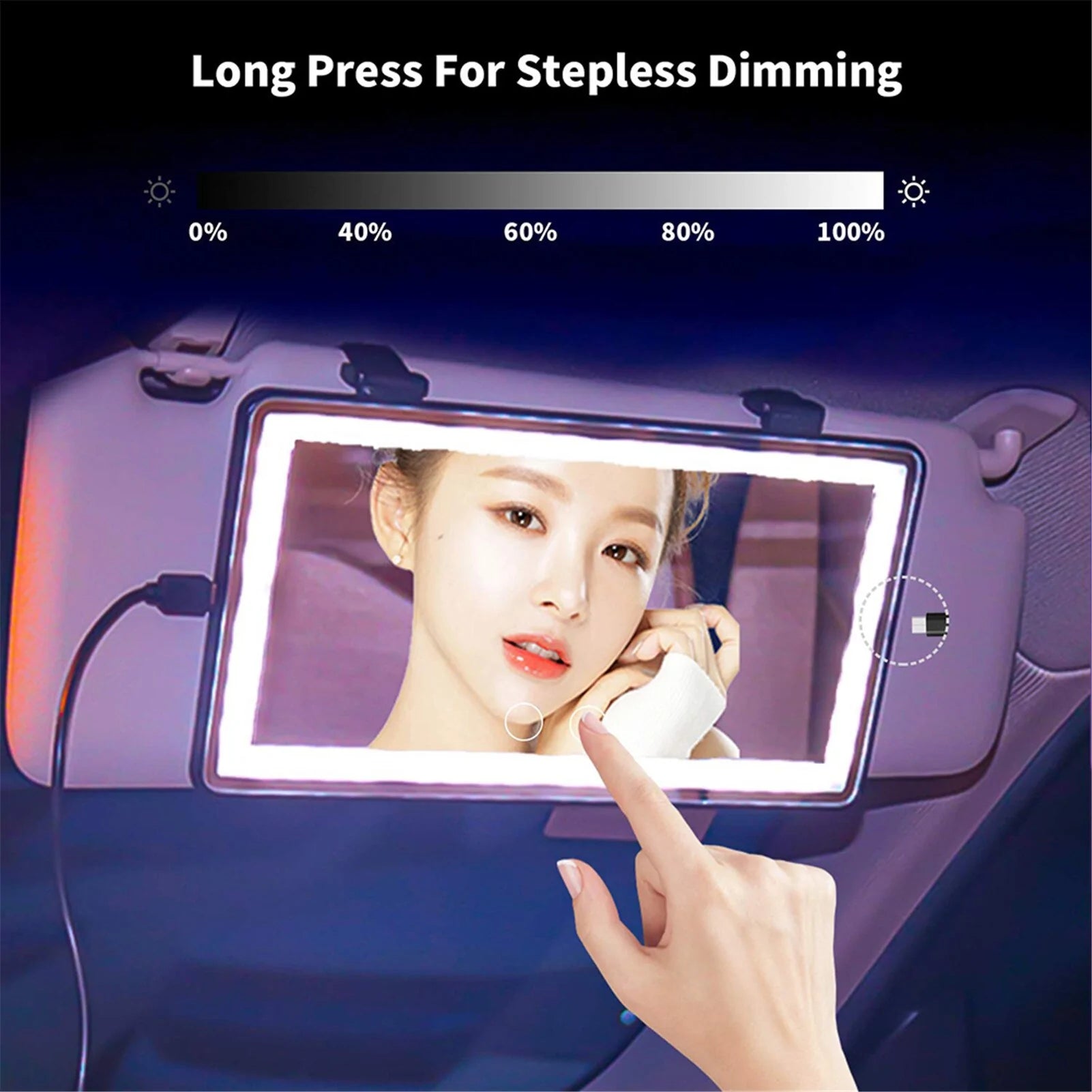 Universal Car LED Makeup Mirror
