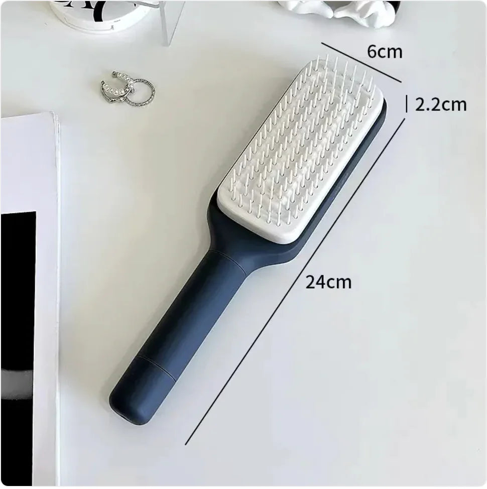 4-in-1 Self Cleaning Anti Static Hair Brush with Massage and Lifting Function