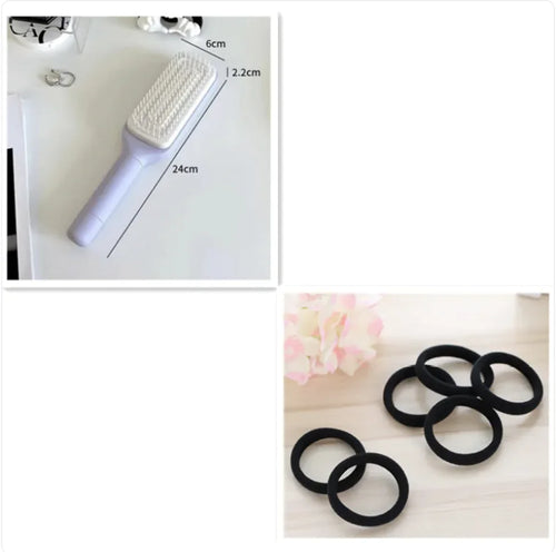 4-in-1 Self Cleaning Anti Static Hair Brush with Massage and Lifting Function