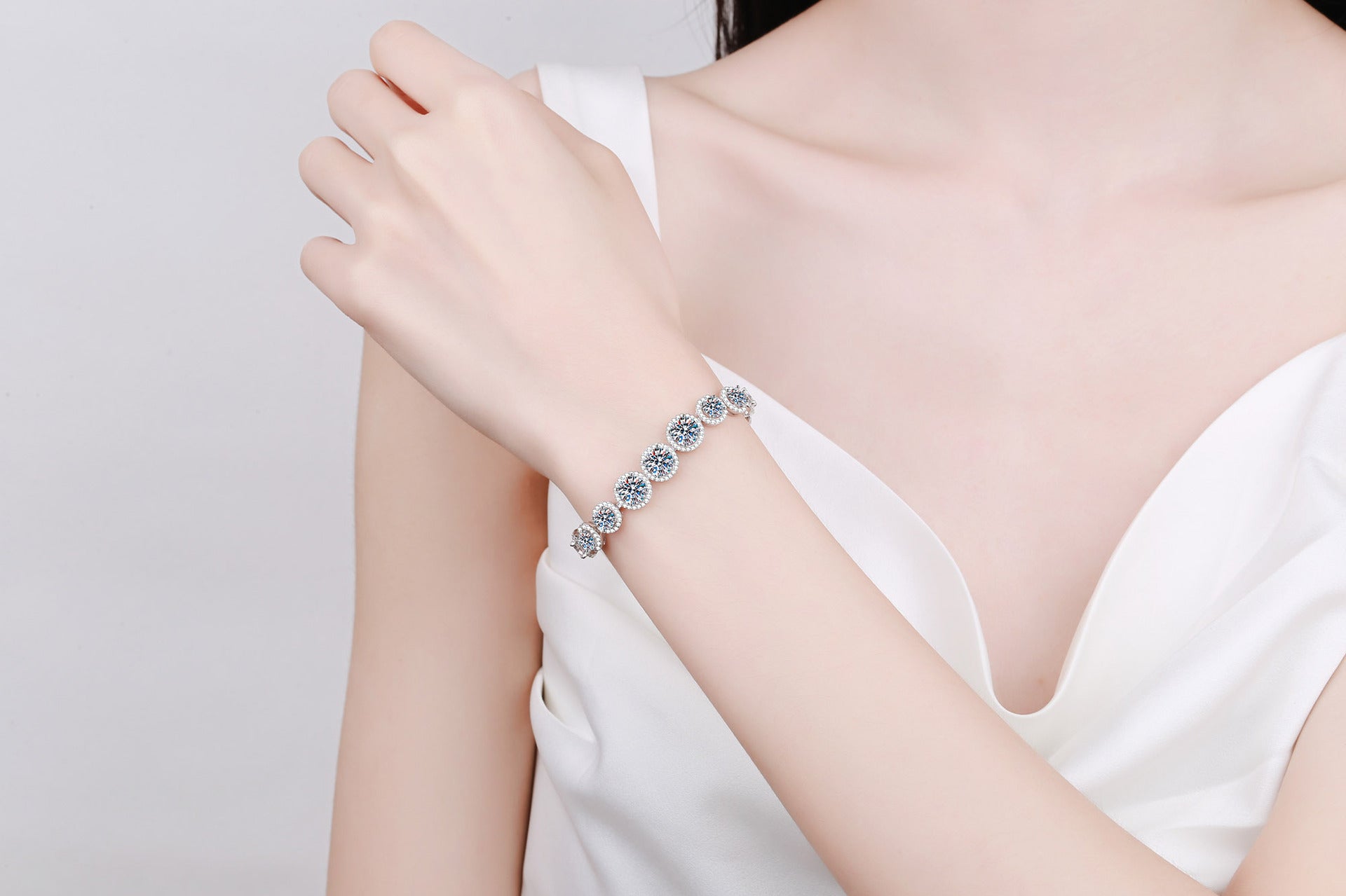 925 Sterling Silver Moissanite Women's Starry Bracelet