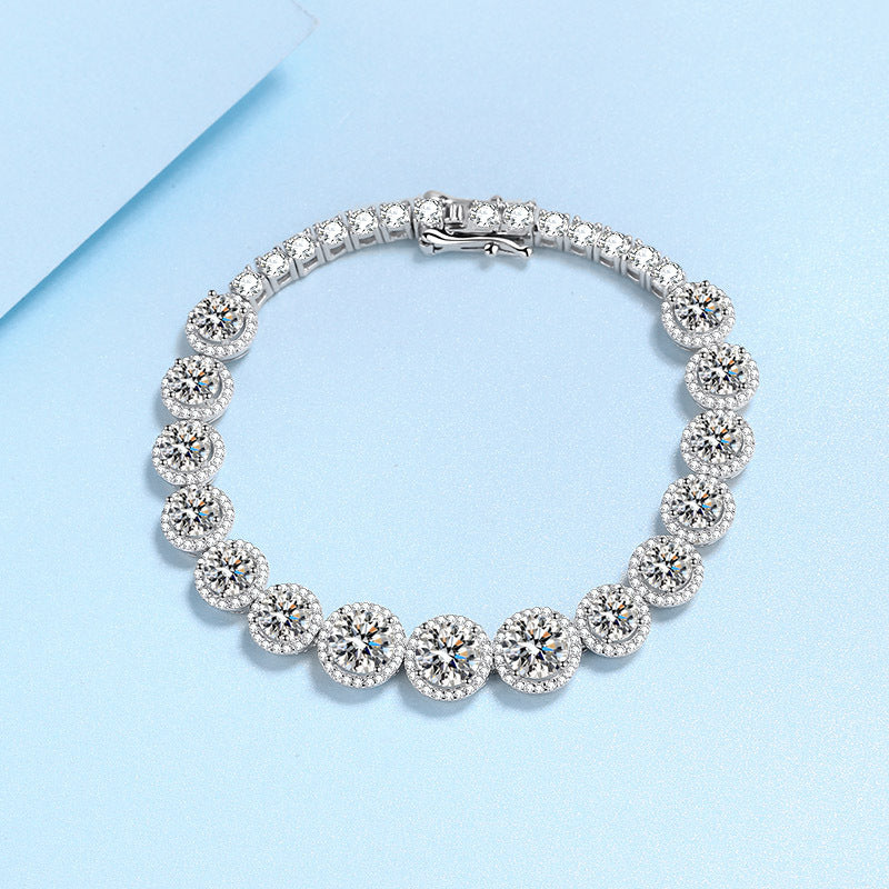 925 Sterling Silver Moissanite Women's Starry Bracelet