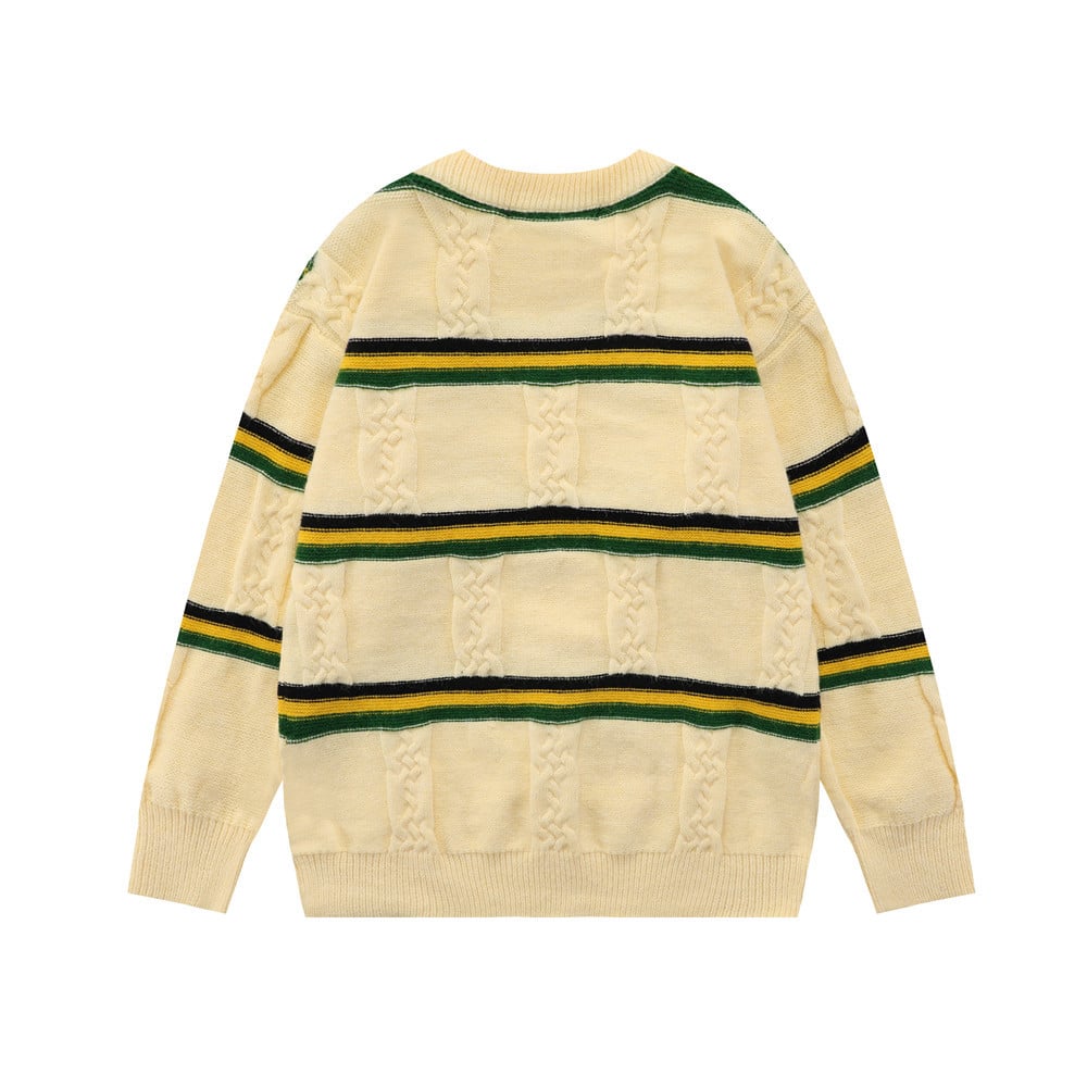 High Elastic Knitted Stripe Sweater