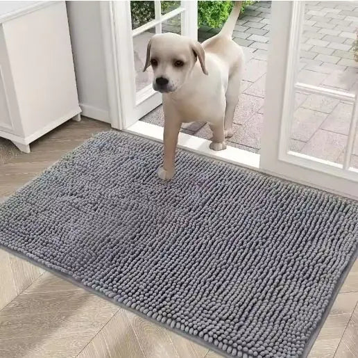 Pet Chenille Bathroom Door Absorbent Floor Mat Non Slip