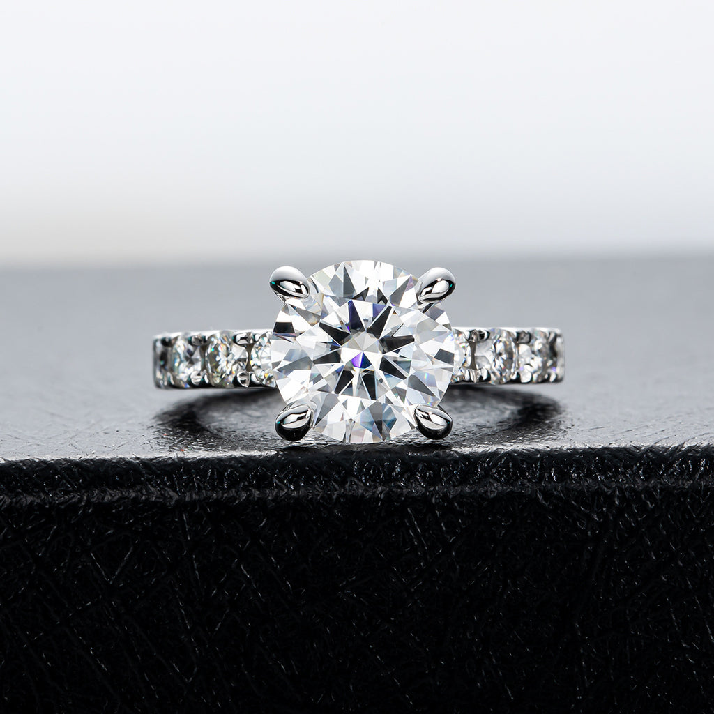 Moissanite Engagement Ring 4.3 Carats S925 Silver