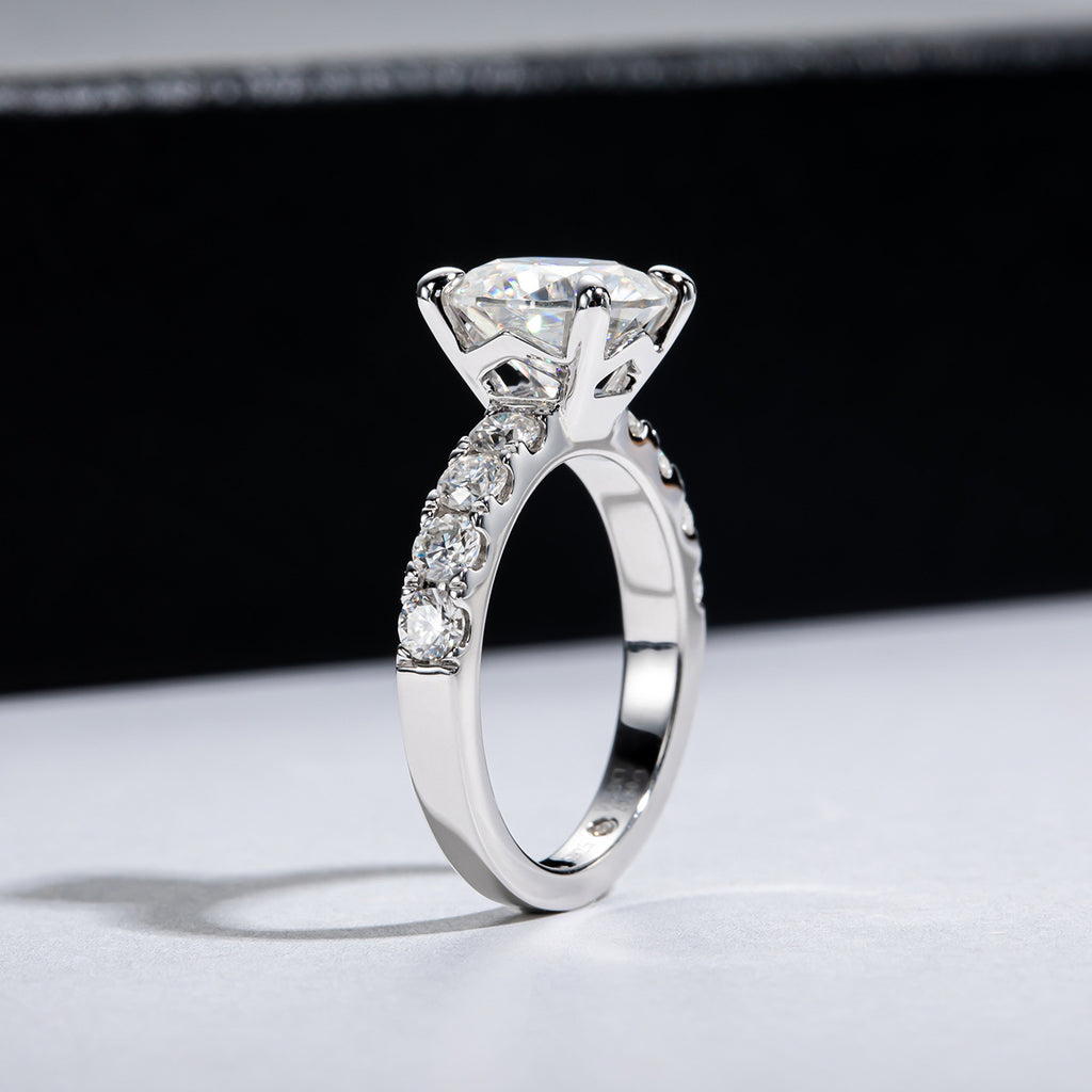 Moissanite Engagement Ring 4.3 Carats S925 Silver