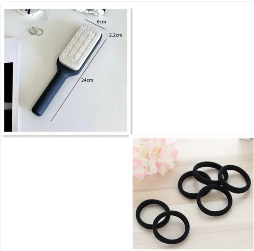 4-in-1 Self Cleaning Anti Static Hair Brush with Massage and Lifting Function