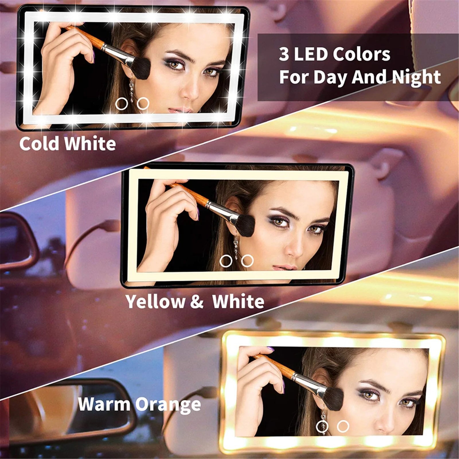Universal Car LED Makeup Mirror